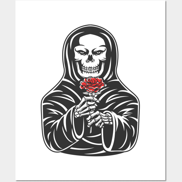 skeleton with rose Wall Art by Misfit04